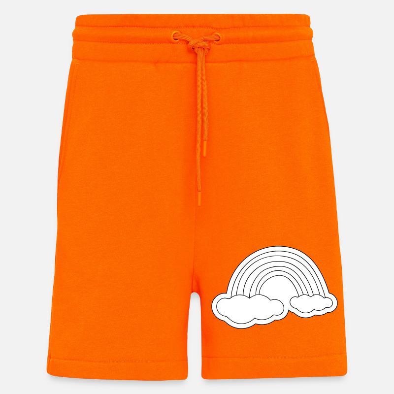 Minimalistischer Regenbogen auf Wolken - Shorts - made by SPREAD - SUNSET ORANGE