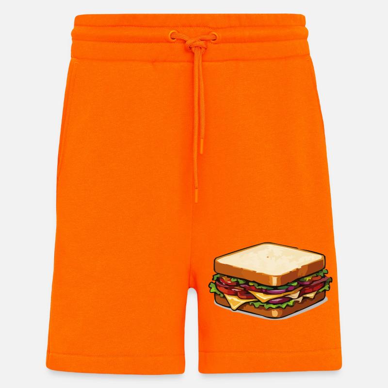 Cheese Sandwich Pop Art - Shorts - made by SPREAD - SUNSET ORANGE