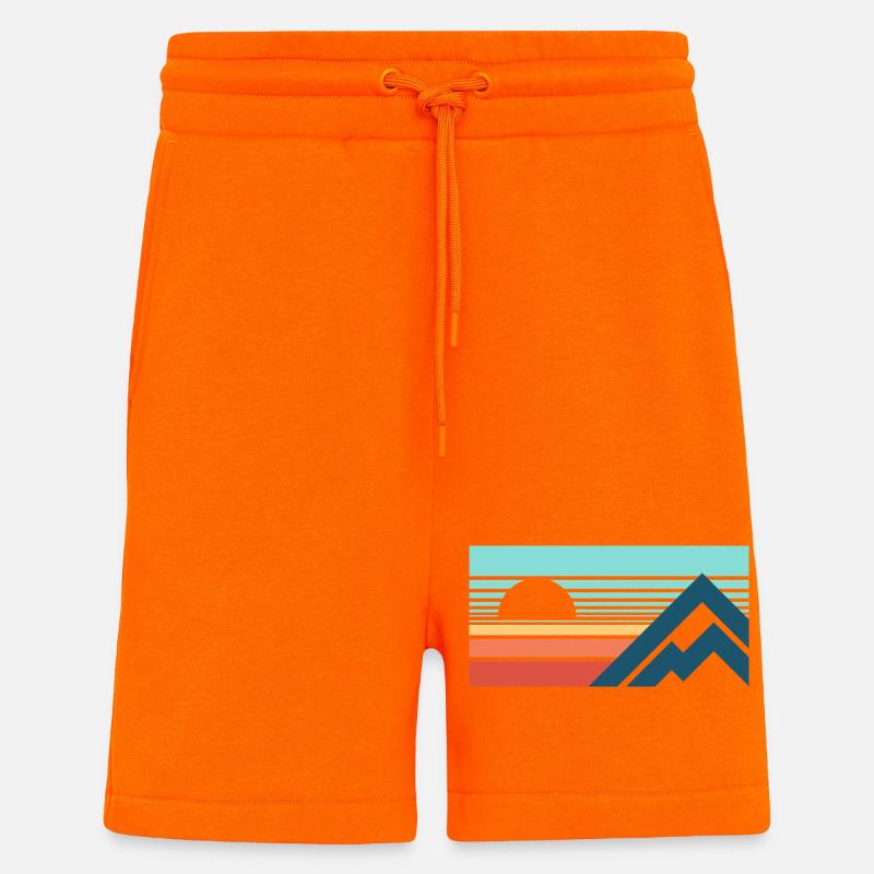 Mountains Sun Abstract - Shorts - made by SPREAD - SUNSET ORANGE