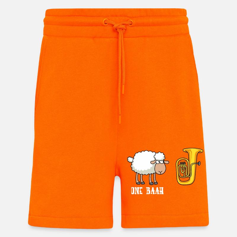 One BaaH Sheep and Tuba - Shorts - made by SPREAD - SUNSET ORANGE