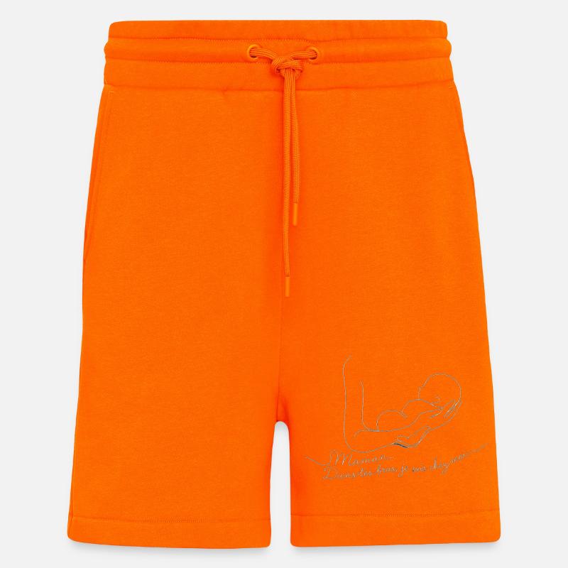 Amour Maternel: Dans tes Bras - Short bio décontracté fabriqué en UE - SUNSET ORANGE
