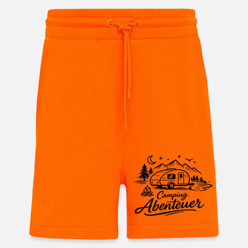 Aventure de camping - Short bio décontracté fabriqué en UE - SUNSET ORANGE
