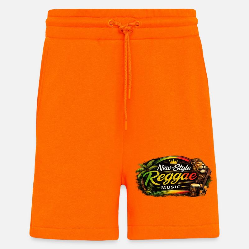 Reggae music style Oval - Shorts - made by SPREAD - SUNSET ORANGE