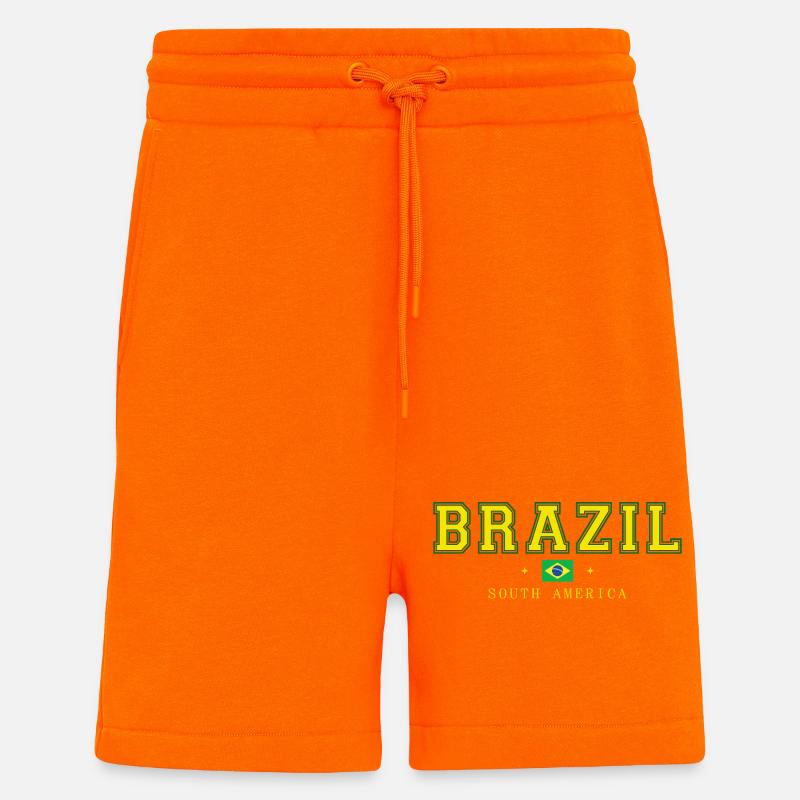 Brésil - Short bio décontracté fabriqué en UE - SUNSET ORANGE