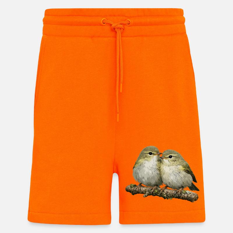 Chiffchaff auf Ast küssen - Shorts - made by SPREAD - SUNSET ORANGE