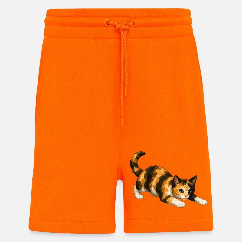Emmi PolygonCat Art - Shorts - made by SPREAD - SUNSET ORANGE