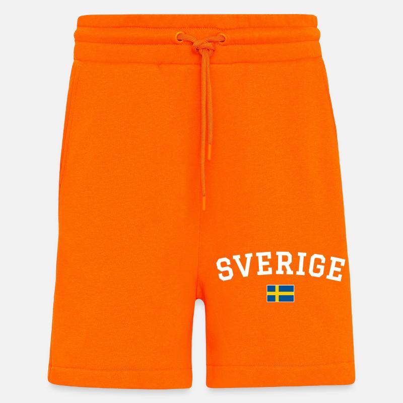 Sweden Flag Design White - Shorts - made by SPREAD - SUNSET ORANGE