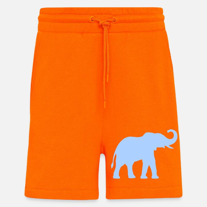 Contour de l’éléphant bleu - Short bio décontracté fabriqué en UE - SUNSET ORANGE