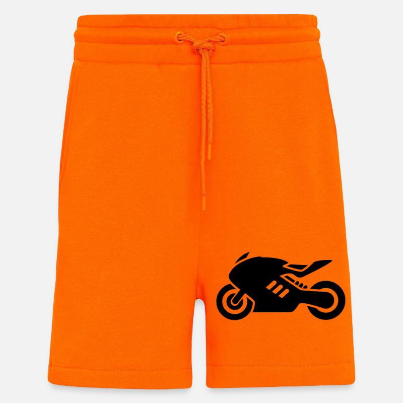 motocyclette - Short bio décontracté fabriqué en UE - SUNSET ORANGE