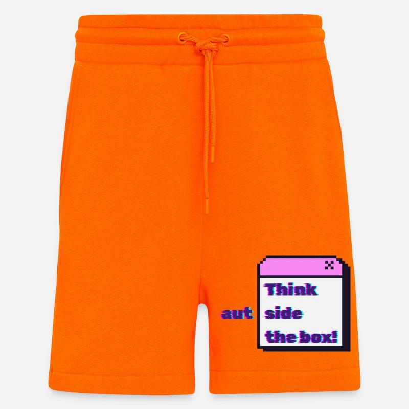 Think autside the box - Glitch - Shorts - made by SPREAD - SUNSET ORANGE