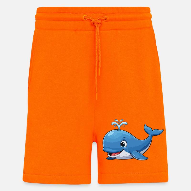 Blauer Wal Cartoon - Shorts - made by SPREAD - SUNSET ORANGE
