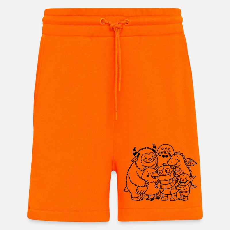 monsters cute - Shorts - made by SPREAD - SUNSET ORANGE