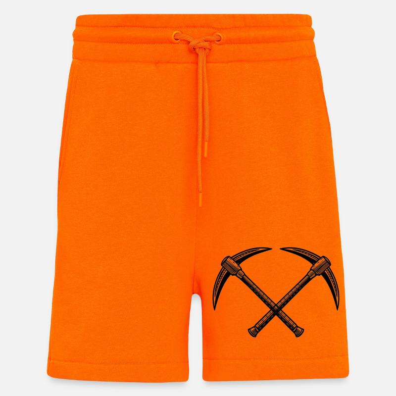 Cross Pickaxes - Shorts - made by SPREAD - SUNSET ORANGE