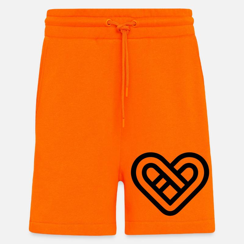 cœur infini - Short bio décontracté fabriqué en UE - SUNSET ORANGE