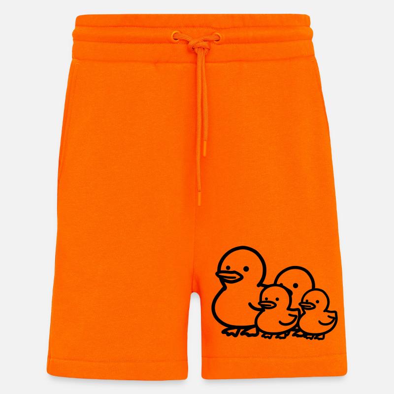 famille canard - Short bio décontracté fabriqué en UE - SUNSET ORANGE