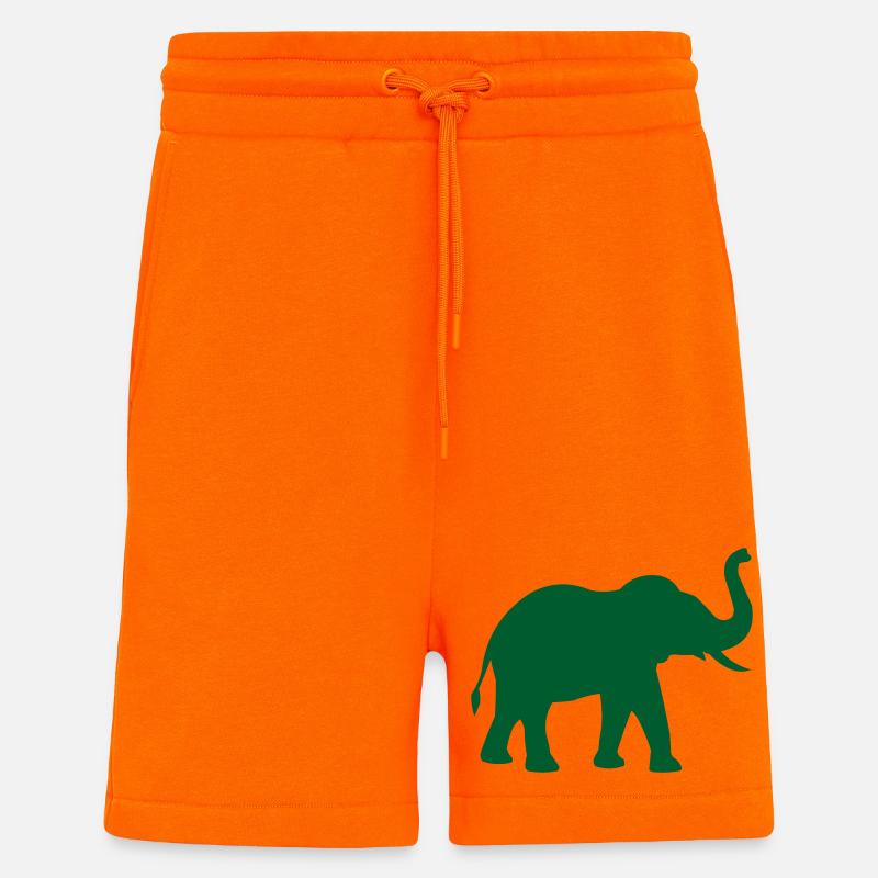 Elefanten Silhouette in Grün - Shorts - made by SPREAD - SUNSET ORANGE