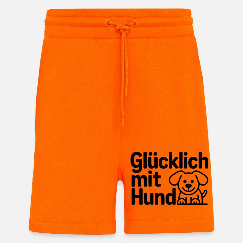 Glücklich mit Hund – Hundeliebe Design - Shorts - made by SPREAD - SUNSET ORANGE