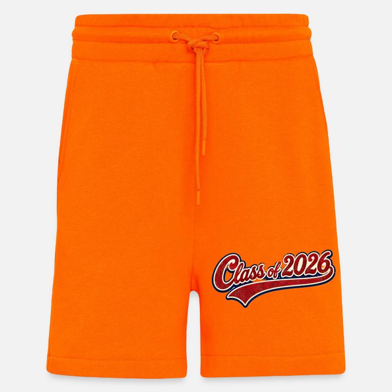 Class 2026 Retro Script - Shorts - made by SPREAD - SUNSET ORANGE