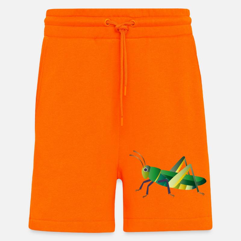 Style nature sauterelle verte - Short bio décontracté fabriqué en UE - SUNSET ORANGE