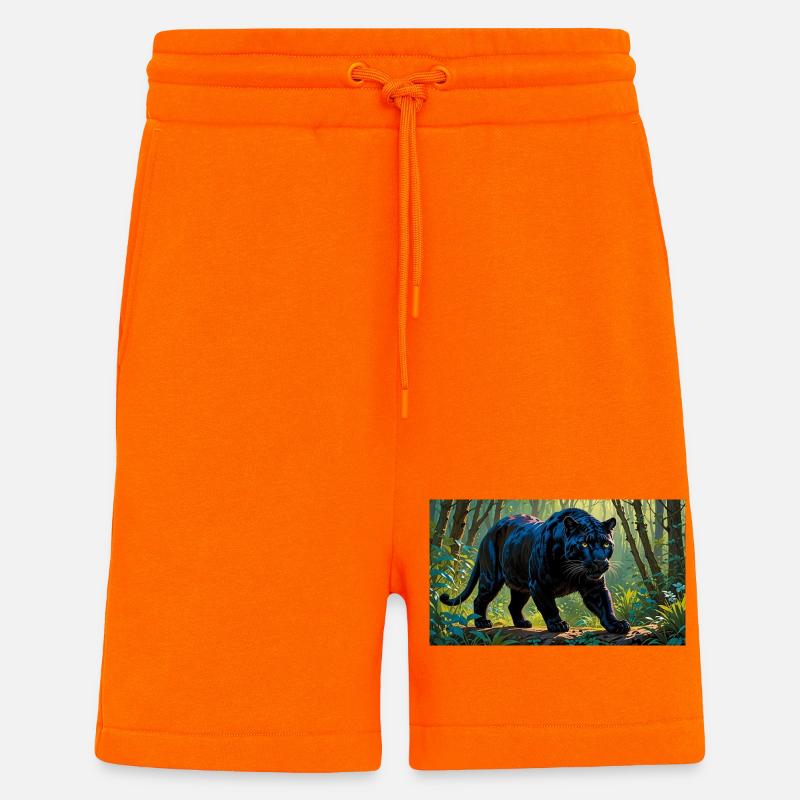 Panthère noire - Short bio décontracté fabriqué en UE - SUNSET ORANGE