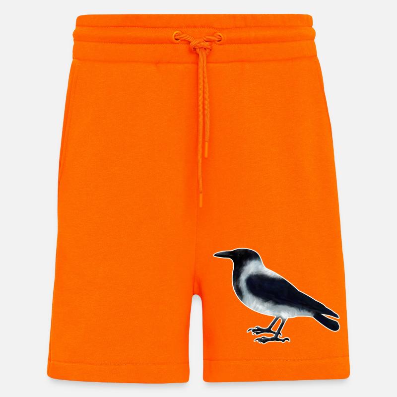 Corbeau encapuchonné.1 - Short bio décontracté fabriqué en UE - SUNSET ORANGE