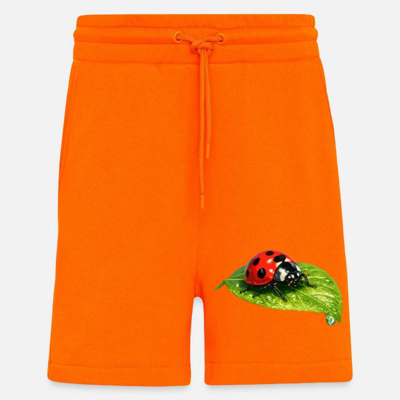Marienkäfer auf Blatt - Shorts - made by SPREAD - SUNSET ORANGE