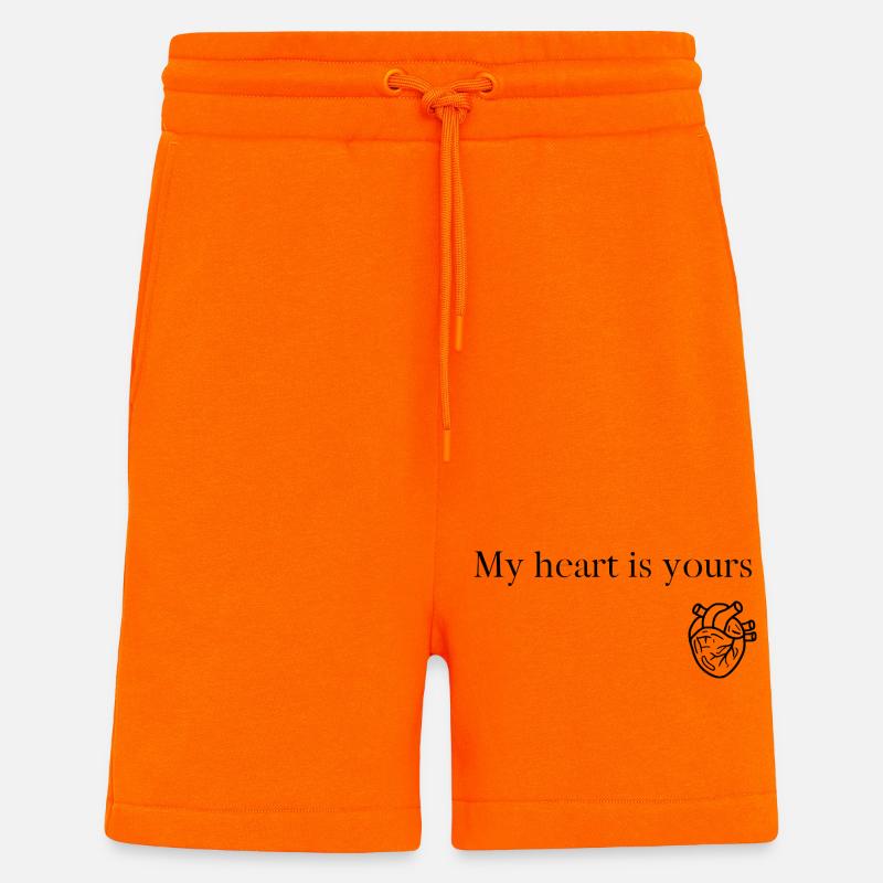 Cœur - Short bio décontracté fabriqué en UE - SUNSET ORANGE