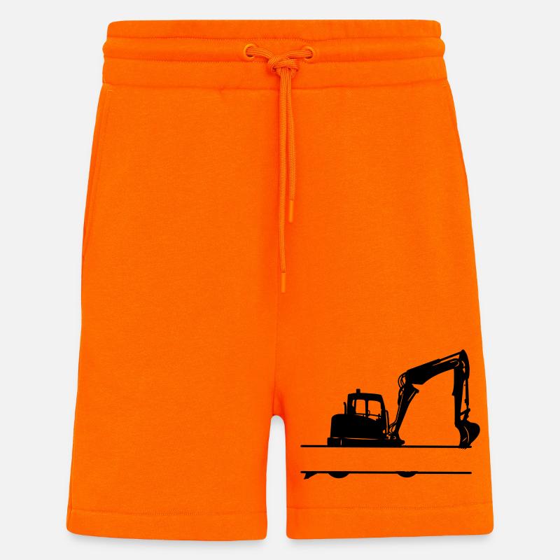 Excavator Custom – Heavy Equipment - Shorts - made by SPREAD - SUNSET ORANGE