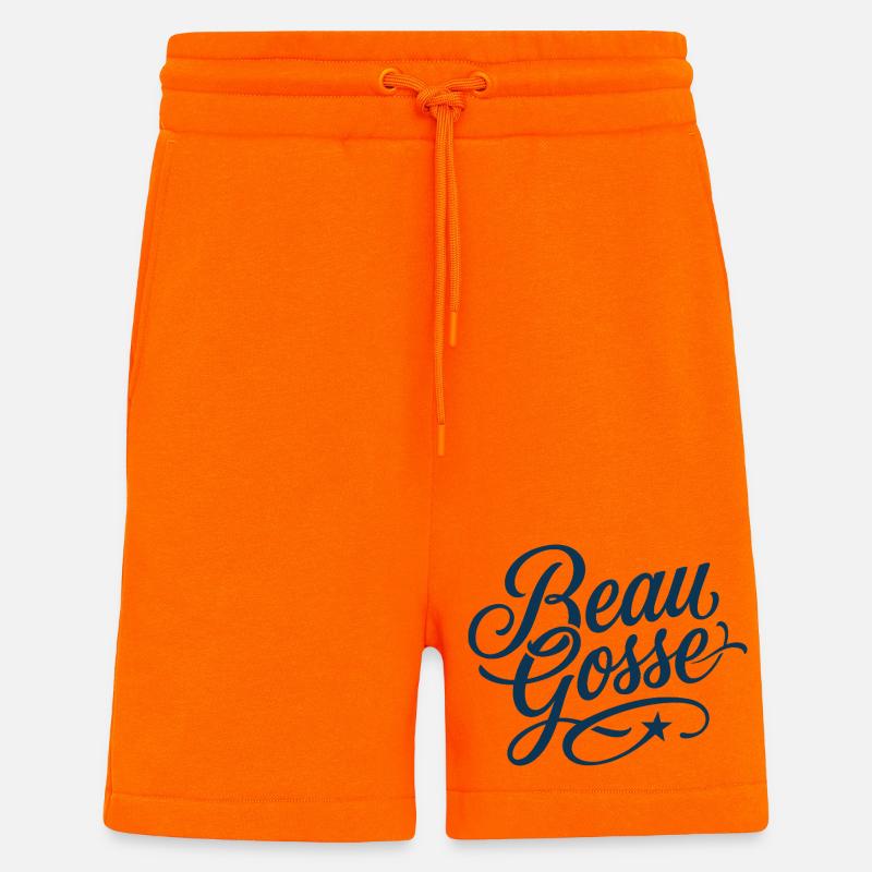 Beau Gosse Script Bleu - Short bio décontracté fabriqué en UE - SUNSET ORANGE