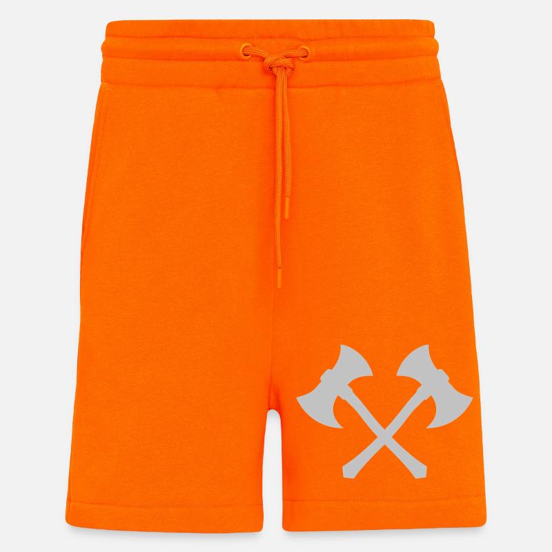 Hache transversale - Short bio décontracté fabriqué en UE - SUNSET ORANGE