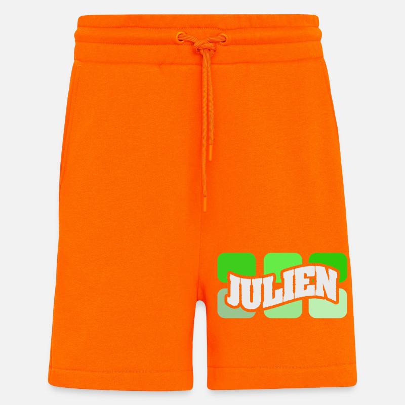 Logo néon Julien Graffiti - Short bio décontracté fabriqué en UE - SUNSET ORANGE