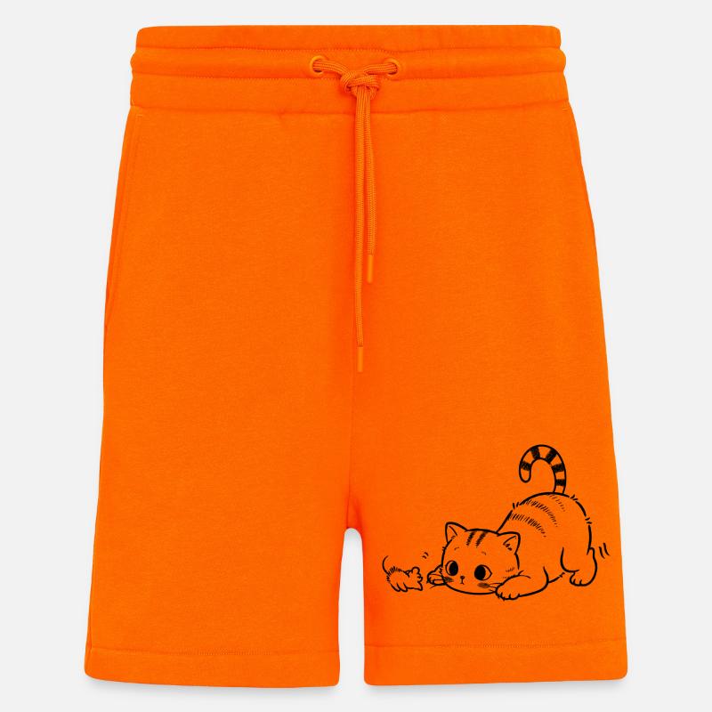 Mode bondit activé - Short bio décontracté fabriqué en UE - SUNSET ORANGE