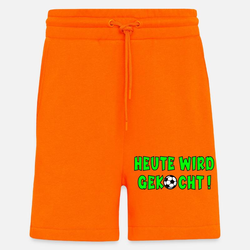 Fußball Sprüche Kochen - Shorts - made by SPREAD - SUNSET ORANGE