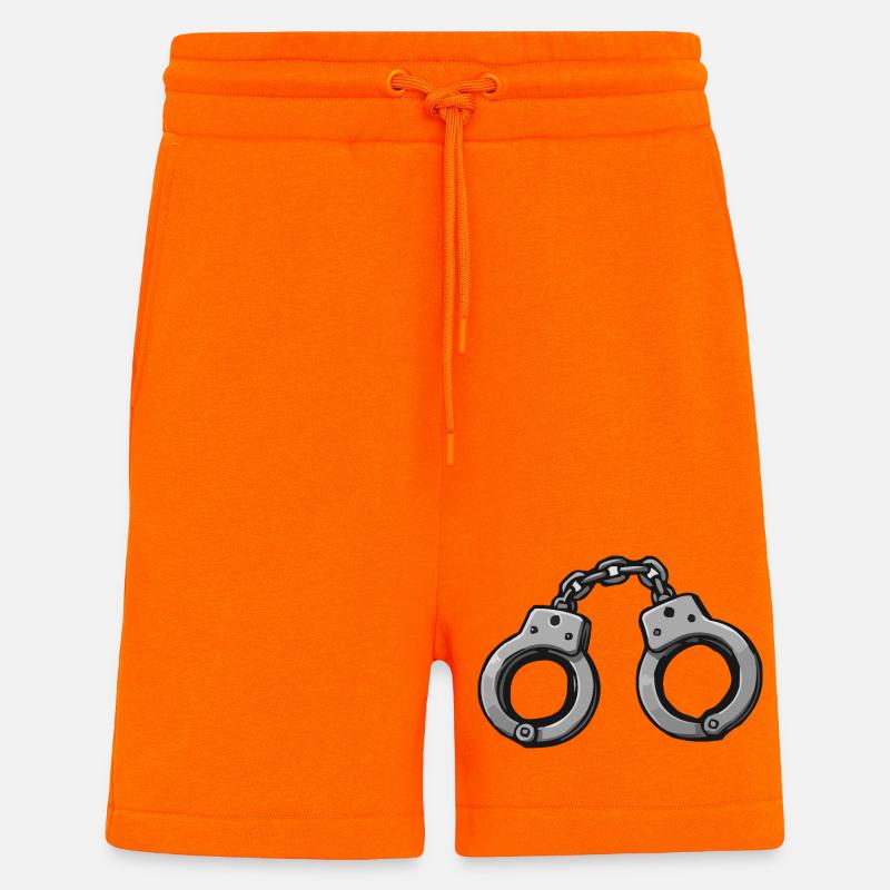 Handcuffs Graphic - Shorts - made by SPREAD - SUNSET ORANGE