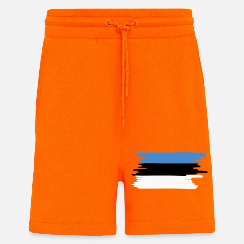 Drapeau estonien - Short bio décontracté fabriqué en UE - SUNSET ORANGE