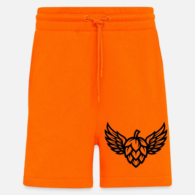 Symbole du houblon - Short bio décontracté fabriqué en UE - SUNSET ORANGE
