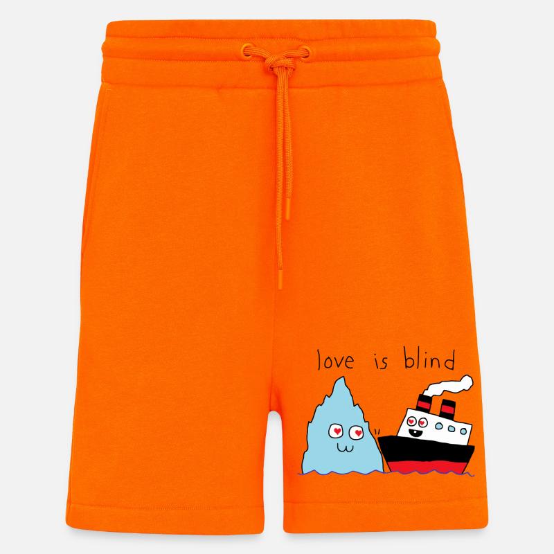 L’amour est aveugle - Short bio décontracté fabriqué en UE - SUNSET ORANGE