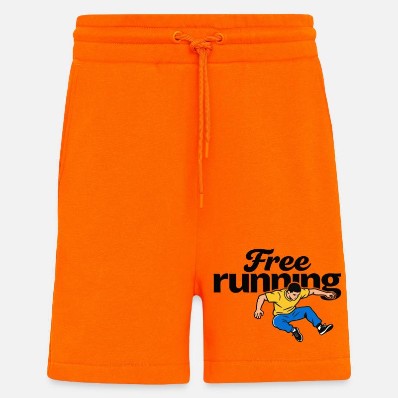 Parkour en course libre - Short bio décontracté fabriqué en UE - SUNSET ORANGE