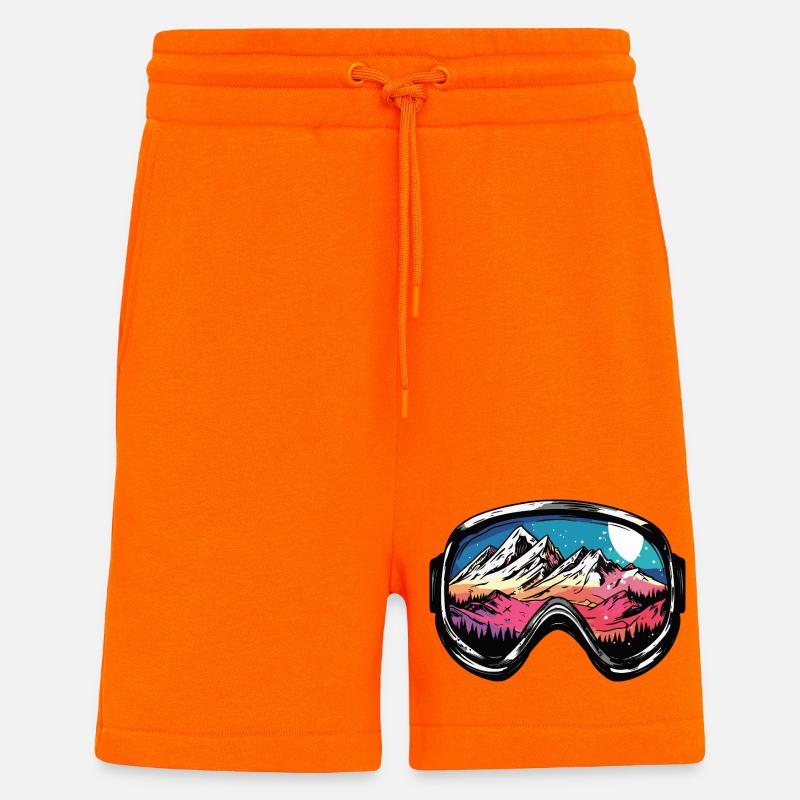 Ski Goggles Mountains Ski - Shorts - made by SPREAD - SUNSET ORANGE