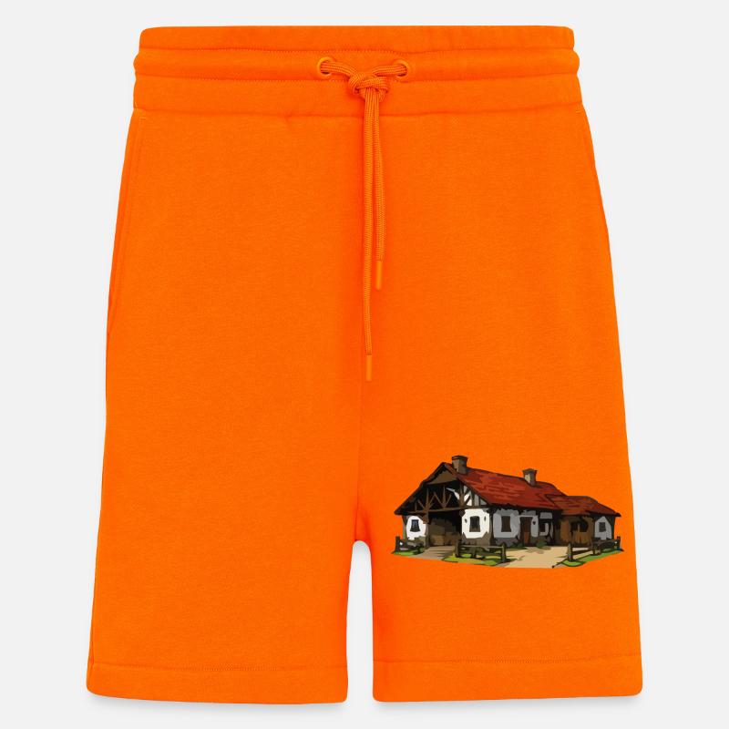Rustikaler Bauernhof - Shorts - made by SPREAD - SUNSET ORANGE