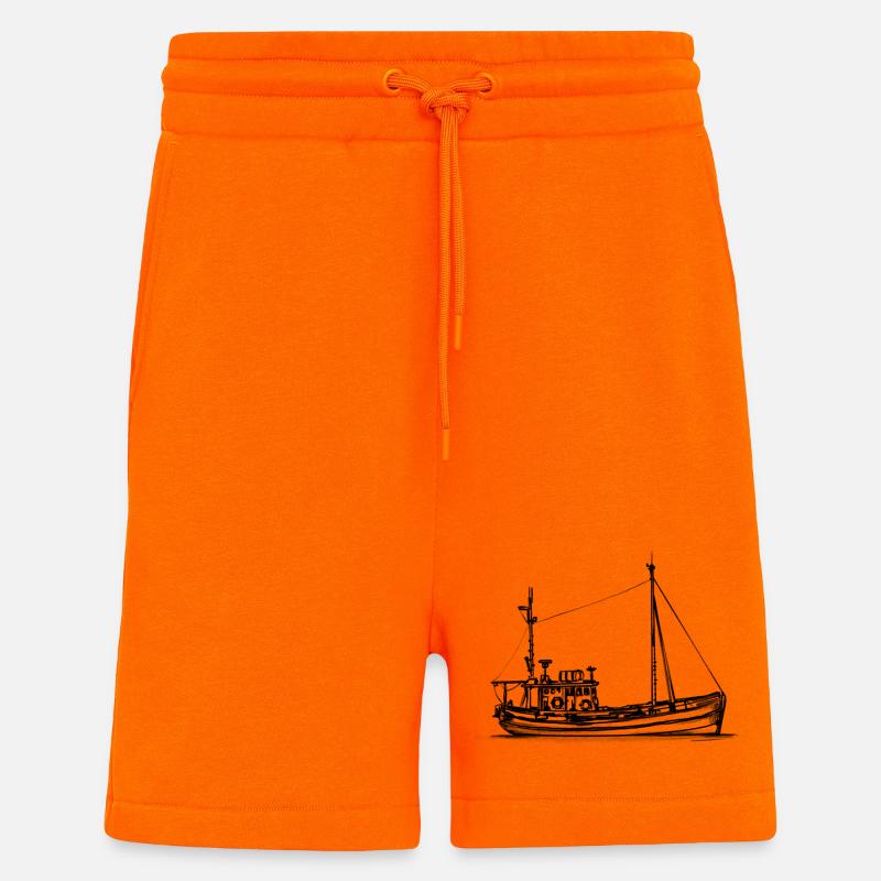 Fischkutter & Krabbenkutter - Illustration - Shorts - made by SPREAD - SUNSET ORANGE