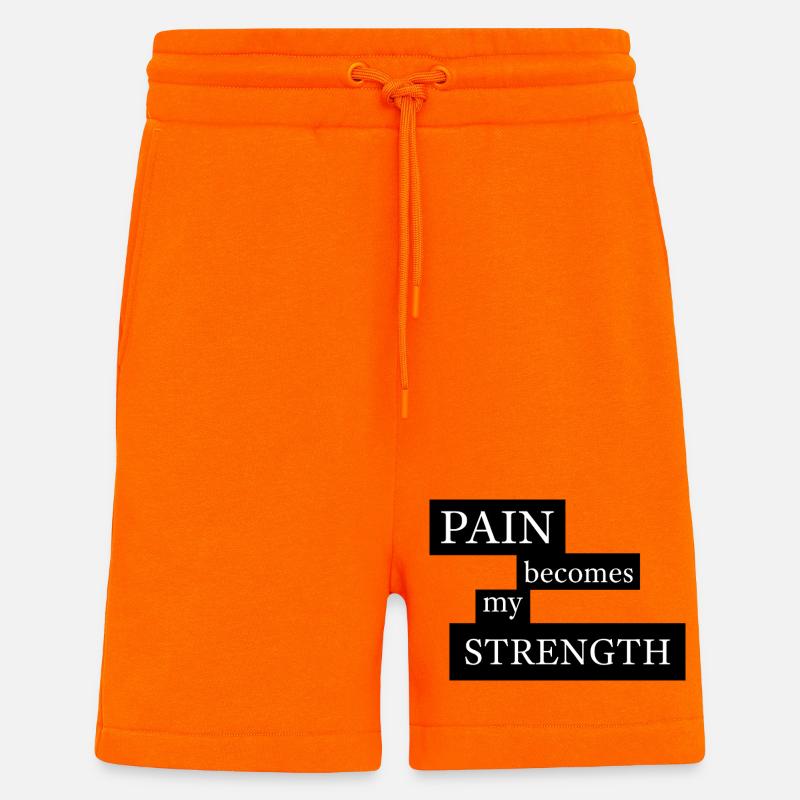 La douleur devient ma force - Short bio décontracté fabriqué en UE - SUNSET ORANGE