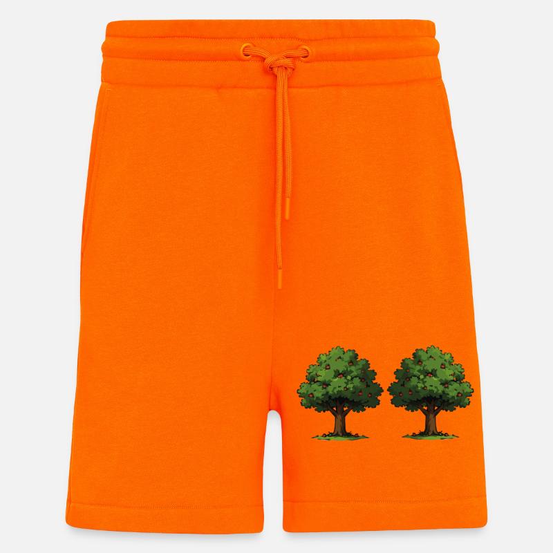 Double tree with red apples - Shorts - made by SPREAD - SUNSET ORANGE