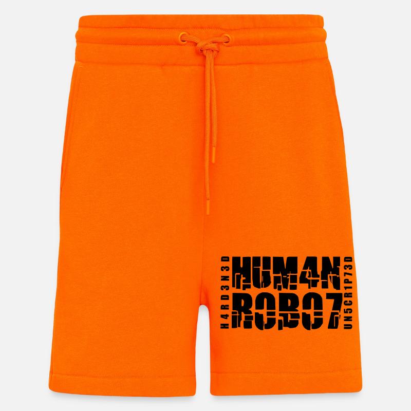 hardened human robot unscripted - Shorts - made by SPREAD - SUNSET ORANGE