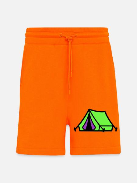 Festival Tent Camping Icon - Shorts - made by SPREAD - SUNSET ORANGE
