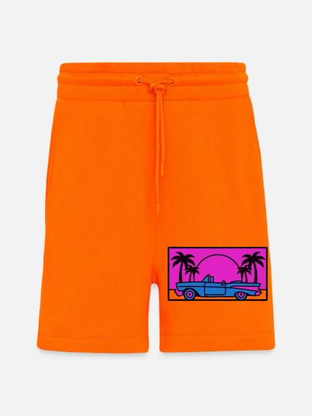 Retro 80s Car Logo - Shorts - made by SPREAD - SUNSET ORANGE