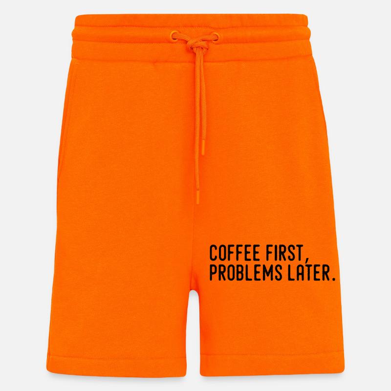 Coffee First Problems Later - Shorts - made by SPREAD - SUNSET ORANGE