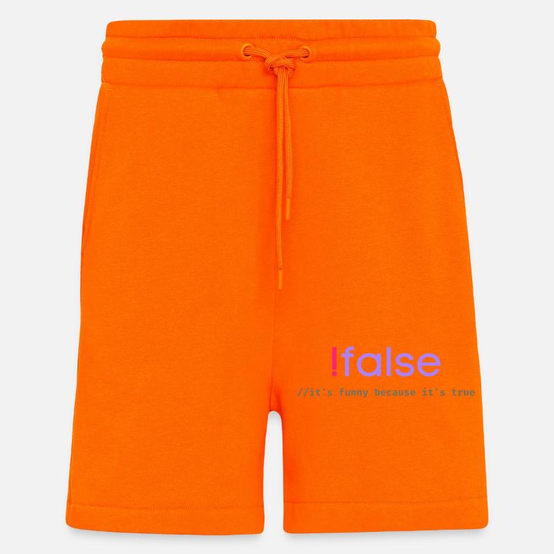 Ifalse Funny Coder Programmierungswortspiel - Shorts - made by SPREAD - SUNSET ORANGE