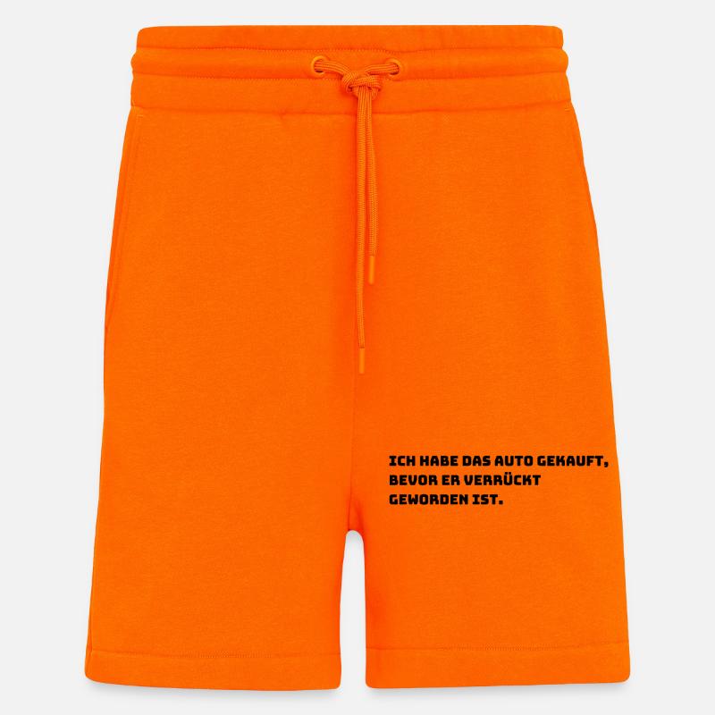 Lustiger E-Auto Aufkleber - Shorts - made by SPREAD - SUNSET ORANGE