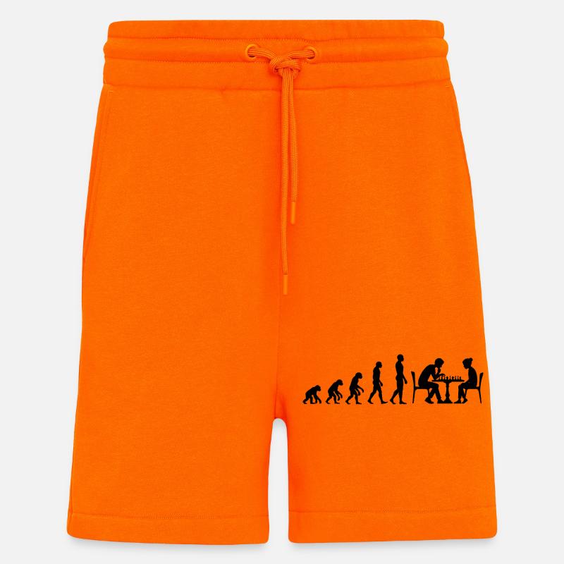 EVOLUTION TO CHESS MASTER – MATE! CHESSLOVER - Shorts - made by SPREAD - SUNSET ORANGE